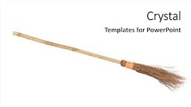  Presentation with 3d abstract architecture white - Presentation consisting of witch broomstick isolated on white background background and a white colored foreground