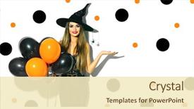  Presentation with black art - Colorful slides enhanced with witch holding black and orange backdrop and a cream colored foreground