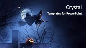  Presentation with media - Slide set consisting of witch-on-the-broom-mixed background and a  colored foreground