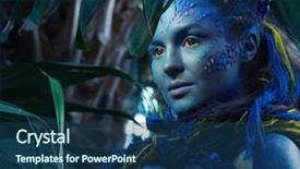  Presentation with magical - Slide set with witch plants - blue woman creature background and a ocean colored foreground