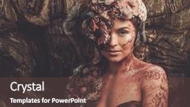  Presentation with magical - Slide deck with witch plants - nymph woman in a magical background and a tawny brown colored foreground