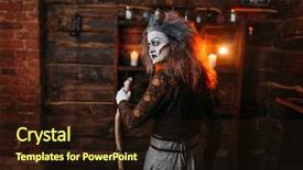  Presentation with cane - Colorful slide set enhanced with witch with a cane back backdrop and a wine colored foreground