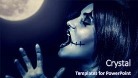  Presentation with yelling - Amazing presentation theme having witch yelling in full moon backdrop and a navy blue colored foreground
