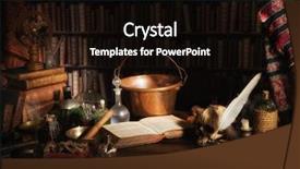  Presentation with witchcraft - PPT theme with witchcraft - halloween scene of a medieval background and a black colored foreground