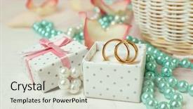  Presentation with wedding roses - Slide deck having withe - wedding basket with roses petals background and a sky blue colored foreground