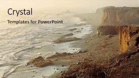  Presentation with landslide - Cool new presentation theme with withered plants after landslide backdrop and a lemonade colored foreground