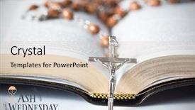  Presentation with rosary - Presentation design enhanced with witnesses god - easter message against cross background and a lemonade colored foreground