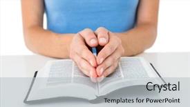  Presentation with reading bible - Colorful theme enhanced with witnesses god - woman praying while reading bible backdrop and a light gray colored foreground