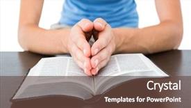  Presentation with reading bible - Slide deck with witnesses god - woman praying while reading bible background and a tawny brown colored foreground