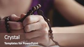  Presentation with rosary - PPT layouts having witnesses god - woman praying with her bible background and a violet colored foreground