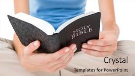  Presentation with reading bible - Beautiful PPT theme featuring witnesses god - woman sitting on the floor backdrop and a coral colored foreground