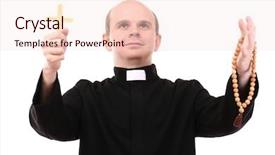  Presentation with pastor - Colorful slides enhanced with witnesses god - young pastor with wooden cross backdrop and a lemonade colored foreground