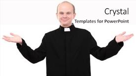  Presentation with history earth globe isolated white - Cool new presentation theme with witnesses god - young priest isolated on white backdrop and a sky blue colored foreground