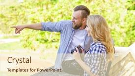  Presentation with man joined woman - Presentation design enhanced with witnessing - man and woman having date background and a cream colored foreground