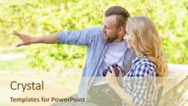  Presentation with camera - PPT theme with witnessing - man and woman having date background and a cream colored foreground
