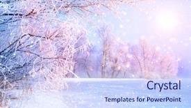  Presentation with winter river - Cool new PPT theme with wits - beautiful winter landscape scene background backdrop and a sky blue colored foreground