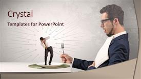  Presentation with doodle - Amazing slide deck having wits - big businessman eating small scared backdrop and a lemonade colored foreground