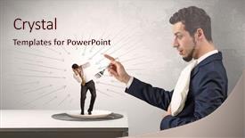  Presentation with doodle - Colorful presentation design enhanced with wits - big businessman eating small scared backdrop and a lemonade colored foreground