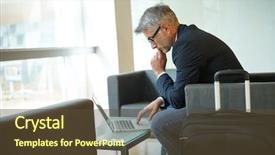  Presentation with waiting room - Presentation with wits - businessman in waiting room connected background and a  colored foreground