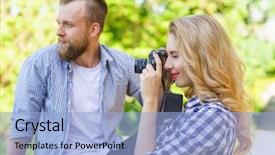  Presentation with man and woman - Amazing PPT theme having wits - man and woman having date backdrop and a  colored foreground