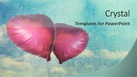  Presentation with balloons - Cool new PPT layouts with wits - two heart balloons retro style backdrop and a arctic colored foreground