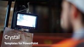  Presentation with control panel - Beautiful PPT theme featuring wms - display or control panel backdrop and a tawny brown colored foreground