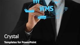  Presentation with management - Presentation theme consisting of wms - warehouse management system concept man background and a black colored foreground