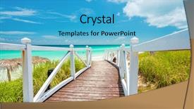  Presentation with cuba - Slides having wodden walkway leading background and a light blue colored foreground