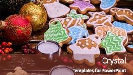  Presentation with cookies christmas - Amazing theme having woden table and candel backdrop and a tawny brown colored foreground