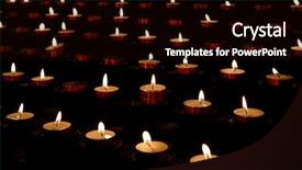  Presentation with funeral candle burning - Slide deck enhanced with woe - burning candle on black background background and a black colored foreground