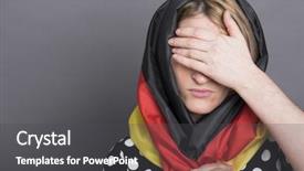  Presentation with german - PPT layouts enhanced with woe - grieving germanium young german woman background and a  colored foreground