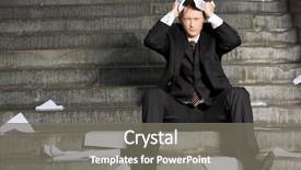  Presentation with grief - PPT theme featuring woe - image of frustrated professional background and a gray colored foreground