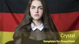  Presentation with swimming beautiful girl swims underwater - Cool new PPT theme with woe - portrait of a beautiful calm backdrop and a  colored foreground