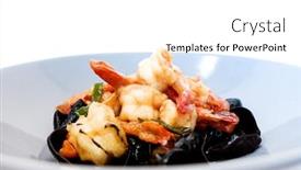  Presentation with fungus - PPT theme featuring wok-fried-shrimp-stir-fry background and a white colored foreground