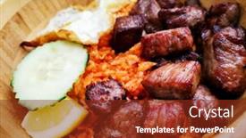  Presentation with soy - Presentation theme consisting of wok-rice-cooked-with-soy background and a tawny brown colored foreground