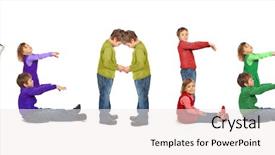  Presentation with peace - Presentation theme with wold - boy and girl making word background and a sky blue colored foreground