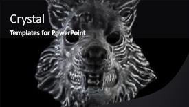  Presentation with wolf - PPT theme featuring wolf-head-isolated-on-black background and a dark gray colored foreground
