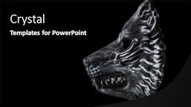  Presentation with wolf - Presentation theme consisting of wolf-head-isolated-on-black background and a black colored foreground