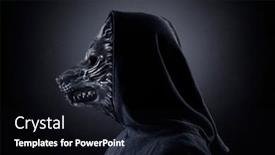  Presentation with dark night - Slide set with wolf-in-hooded-cloak background and a black colored foreground