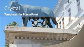  Presentation with wolf - Theme enhanced with wolf-statue-with-romulus background and a teal colored foreground