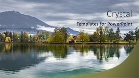  Presentation with lake - Presentation theme having wolfgangsee-lake-view-sankt-gilgen background and a light blue colored foreground