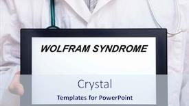  Presentation with disease - PPT theme featuring wolfram-syndrome-doctor-with-rare background and a sky blue colored foreground