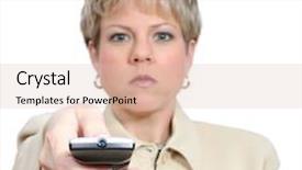  Presentation with remote hearing - Beautiful presentation theme featuring woma aiming tv remote towards camera also available wiht light backdrop and a lemonade colored foreground