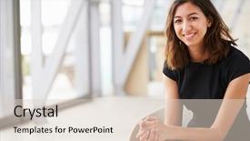  Presentation with asian - Colorful slide set enhanced with woman - portrait of young mixed race backdrop and a lemonade colored foreground