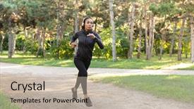  Presentation with black and green - Cool new slides with while running through green park backdrop and a mint green colored foreground