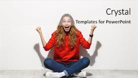  Presentation with photo - PPT layouts enhanced with woman 20s wearing casual cloth background and a white colored foreground