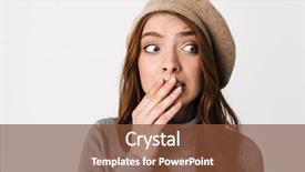  Presentation with wind energy close up portrait - PPT theme featuring woman 30s wearing hat terrifying background and a tawny brown colored foreground
