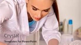  Presentation with beautician - PPT theme enhanced with woman 40s old aged in spa salon receiving massage by female beautician background and a soft green colored foreground