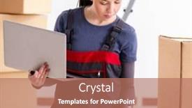  Presentation with internet crimes - Slides enhanced with woman-accepting-relocation-order background and a coral colored foreground