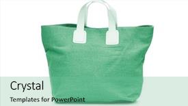  Presentation with bag - Beautiful theme featuring woman accessory - stylish bag on white backdrop and a seafoam green colored foreground